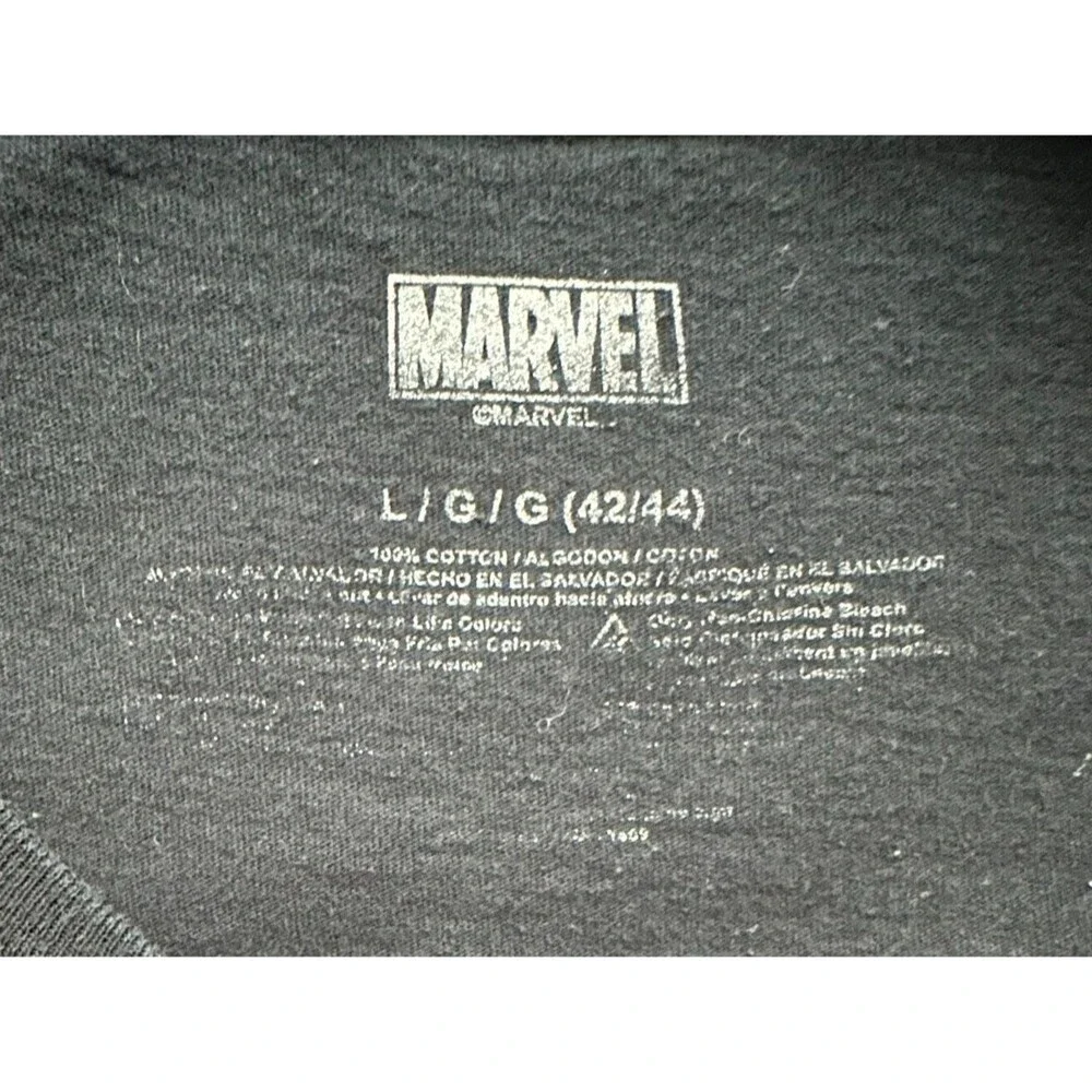 Marvel Comics Venom T-Shirt Mens‎ L Black Purple Smoke Graphic Tee Mad Engine